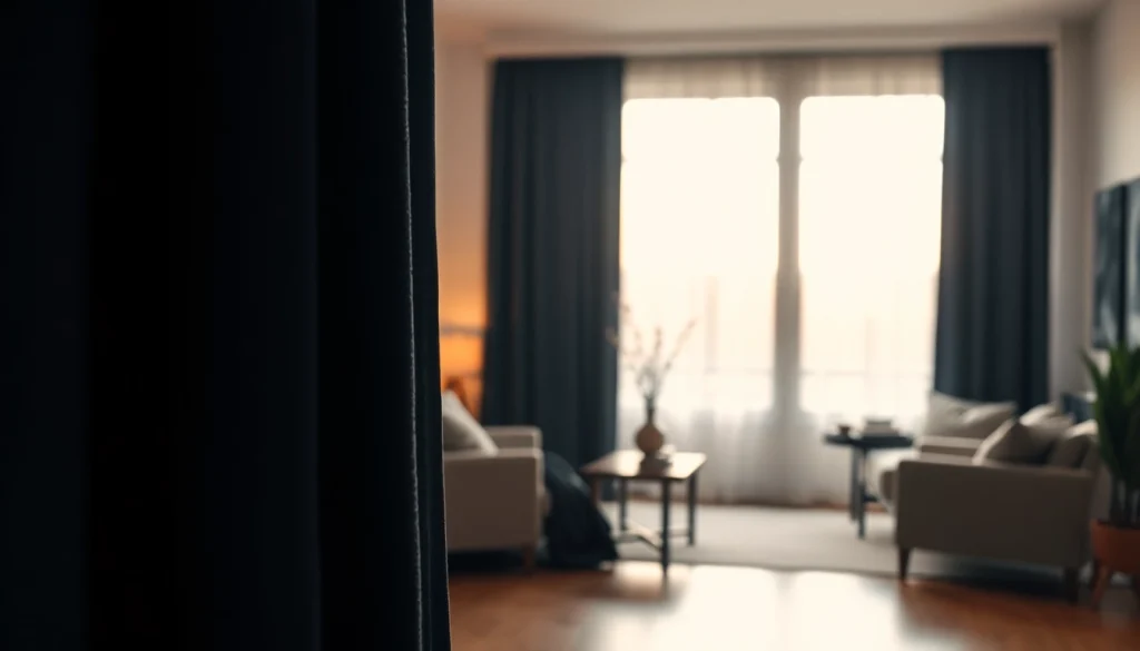 Verduisterende gordijnen in een stijlvolle kamer die een warme sfeer creëert.