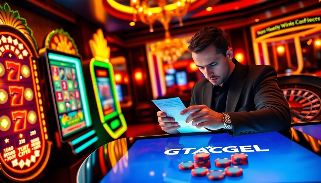 Experience the thrill of winning at GTATOGEL with vibrant slot machines and digital poker tables.