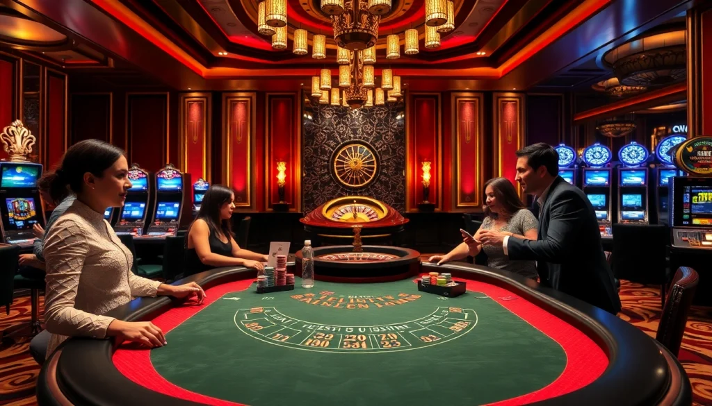 Vivez une action palpitante à une table de blackjack dans un casino fiable en ligne, entouré d'excitation.