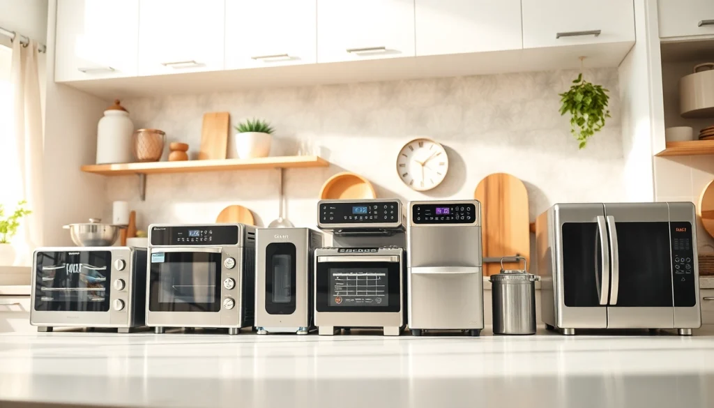 Showcasing affordable appliances on a stylish kitchen countertop, highlighting modern design.